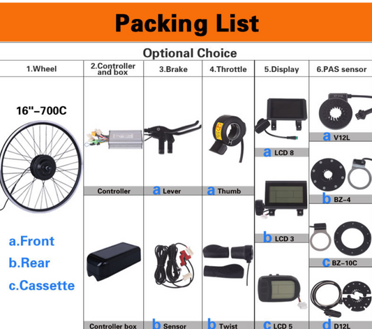350W/500W Motor Wheel Convert Mountain Bike to Electric Assist Kit