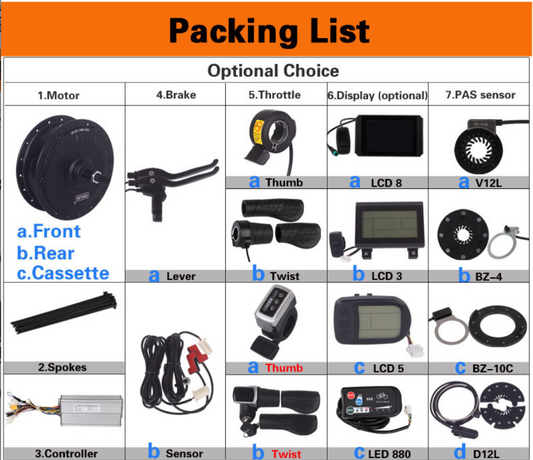 350W / 500W Electric Bicycle Conversion Kit for Mountain Bike Electric Assist Motor