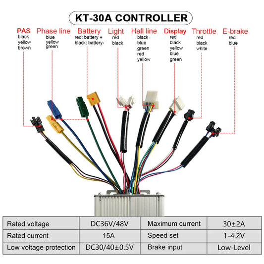 48V 1000W E-Bike Conversion Kit with KT LCD Display & Sine Wave Controller