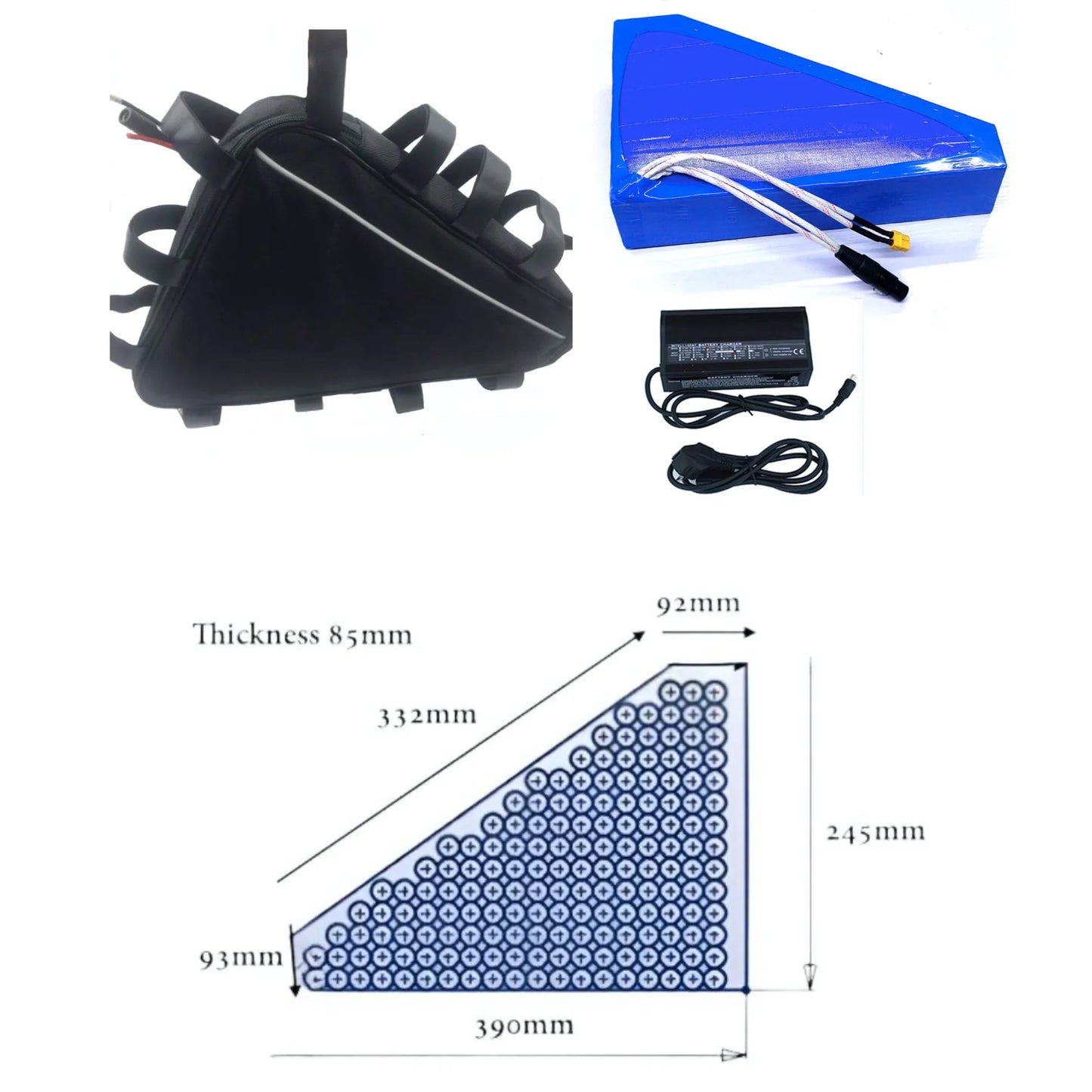 72V 20.8-35Ah Triangle Lithium-Ion Battery Pack For 2000W 3000W 5000W Motor With 60A 80A BMS"