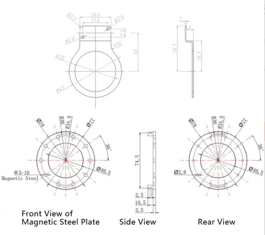 PAS Pedal Assist Sensor Waterproof KT-BZ-10C Magnet