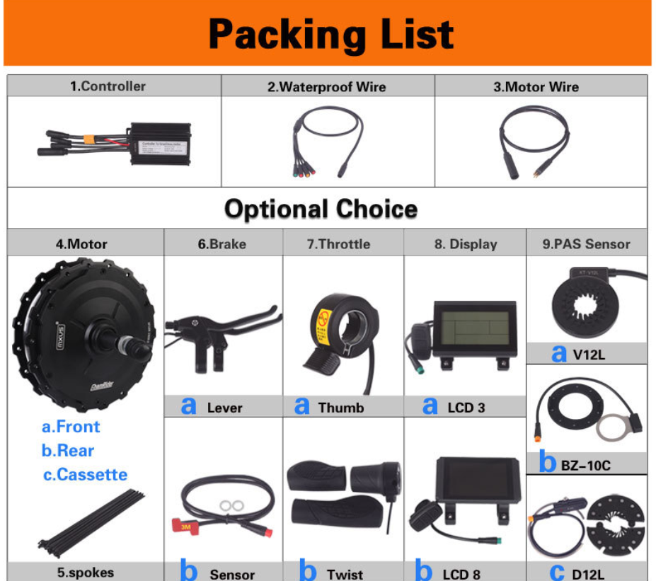 350W-750W Electric Bike Conversion Kit for Mountain Bikes