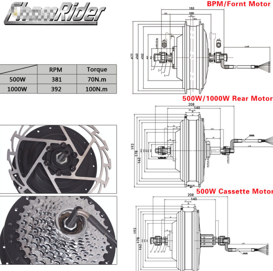 500W1000W Motor Ebike Kit Bicycle Electric Assist Kit