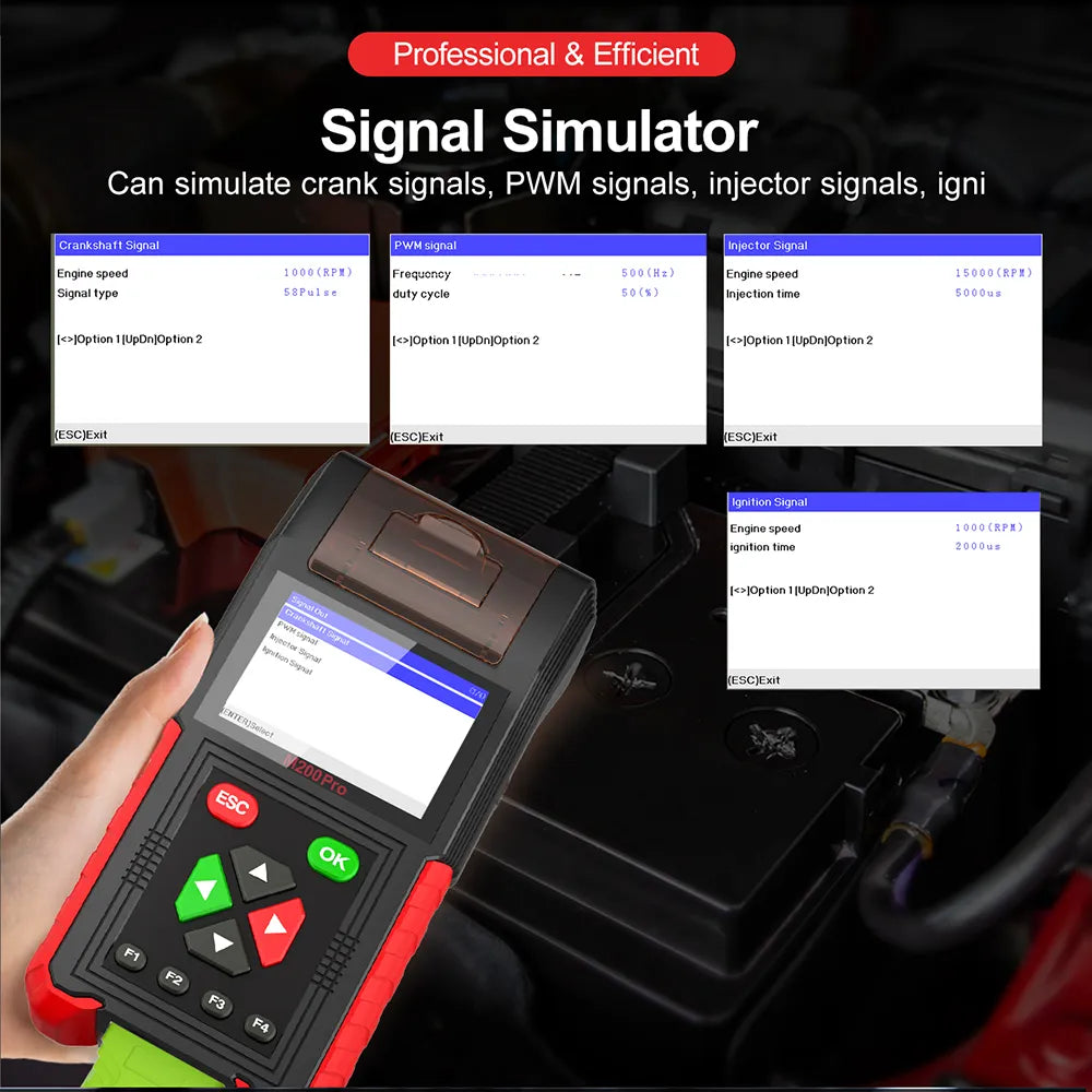 JDiag M200 Pro Diagnostic Scanner with Honda ECU Remap, Battery Tester ABS System Fault Codes For Universal Motorcycle