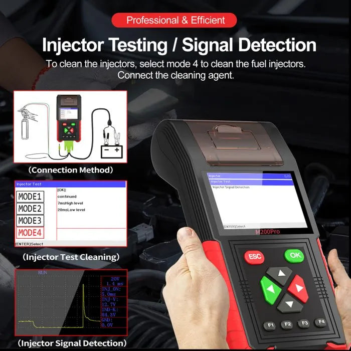 JDiag M200 Pro Diagnostic Scanner with Honda ECU Remap, Battery Tester ABS System Fault Codes For Universal Motorcycle