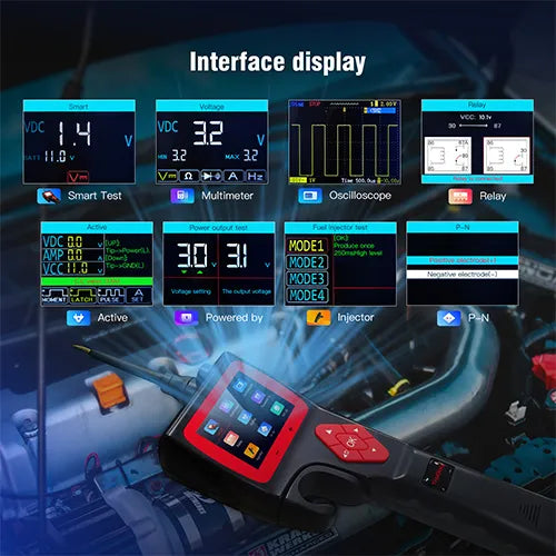 TopDiag P200 Automotive Power Circuit Probe Kit, 12V 24V Electrical Test Tool with Multimeter, Relay Test, Fuel Injector Tester