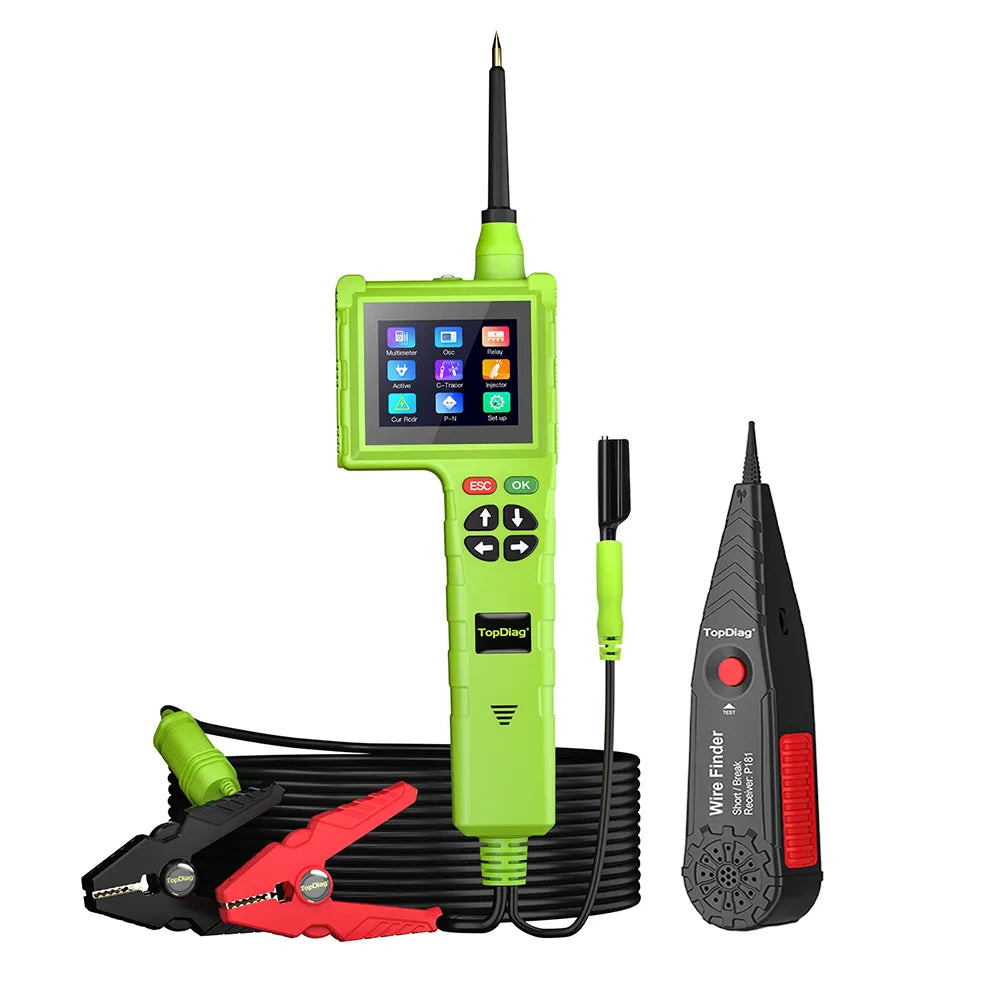 Topdiag P200 Pro Power Circuit Probe Kit 9V-48V Circuit Systems 2025 Automotive Master Edition Circuit Tester Multimeter/Oscilloscope/Fuel Injector Tester/Activating
