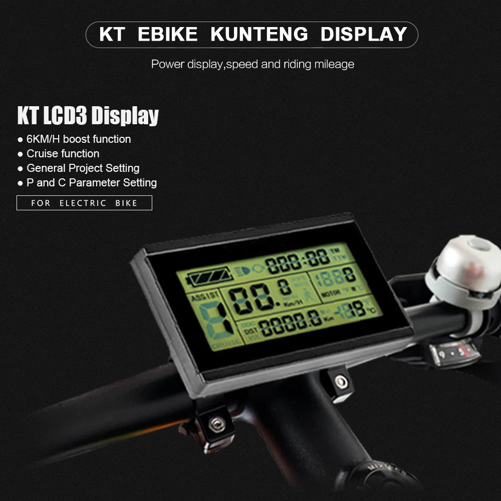 48V 1000W E-Bike Conversion Kit with KT LCD Display & Sine Wave Controller